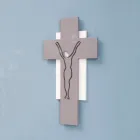 White and Grey Crucifix Made with Laser Engraving Made in Italy - Nadia Viadurini