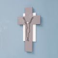 White and Grey Crucifix Made with Laser Engraving Made in Italy - Nadia