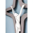 White and Grey Christo Crucifix Laser Engraved Made in Italy - Teresa Viadurini