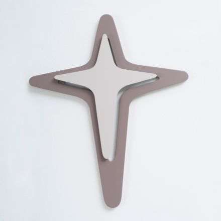 Crucifix in Cocoa Colour and Gravel Made with Laser Engraving Made in Italy - Diana Viadurini