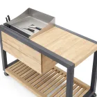 Outdoor Kitchen 140x65x93 cm Made of Solid Teak and Aluminium - Convivial Viadurini