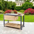 Outdoor Kitchen 140x65x93 cm Made of Solid Teak and Aluminium - Convivial
