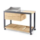 Outdoor Kitchen 140x65x93 cm Made of Solid Teak and Aluminium - Convivial Viadurini