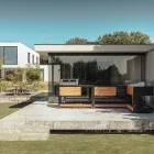 Outdoor Kitchen 140x65x93 cm Made of Solid Teak and Aluminium - Convivial Viadurini