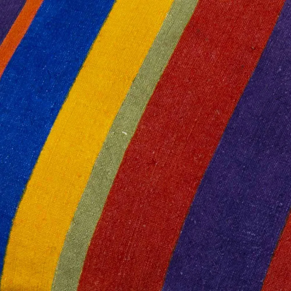 Cushion of Italian Art in Hemp Painted and Hand Sewn Unique Piece - Brands Viadurini