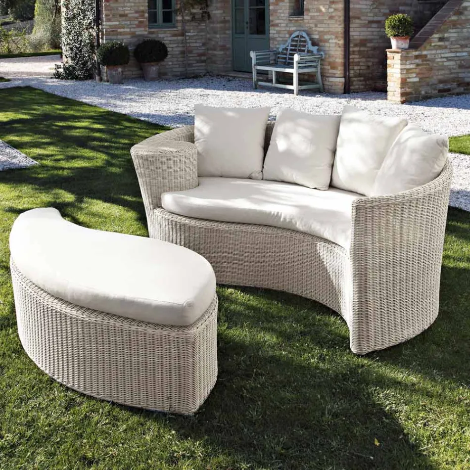 Garden Daybad in Polyrattan Fibre 2 Elements - Woman Viadurini