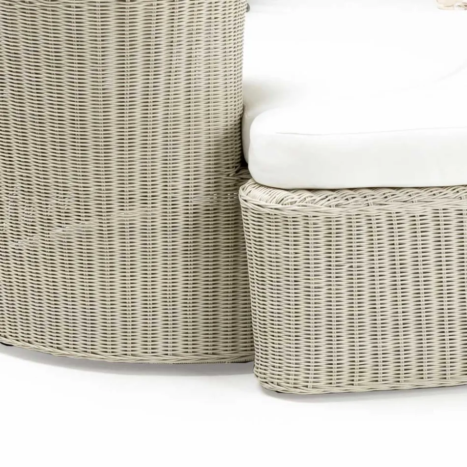 Garden Daybad in Polyrattan Fibre 2 Elements - Woman Viadurini