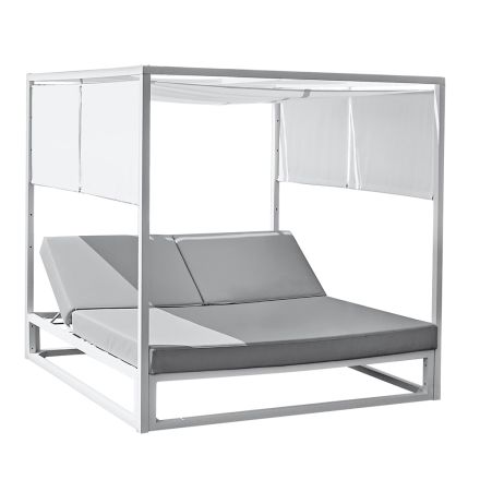 Outdoor Daybed with Reclining White Aluminium Structure - Jurica Viadurini