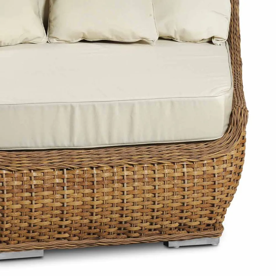 Design Daybed in Luxury Woven Synthetic Rattan - Yves Viadurini