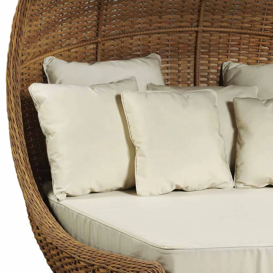 Design Daybed in Luxury Woven Synthetic Rattan - Yves Viadurini