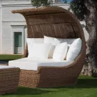 Design Daybed in Luxury Woven Synthetic Rattan - Yves Viadurini
