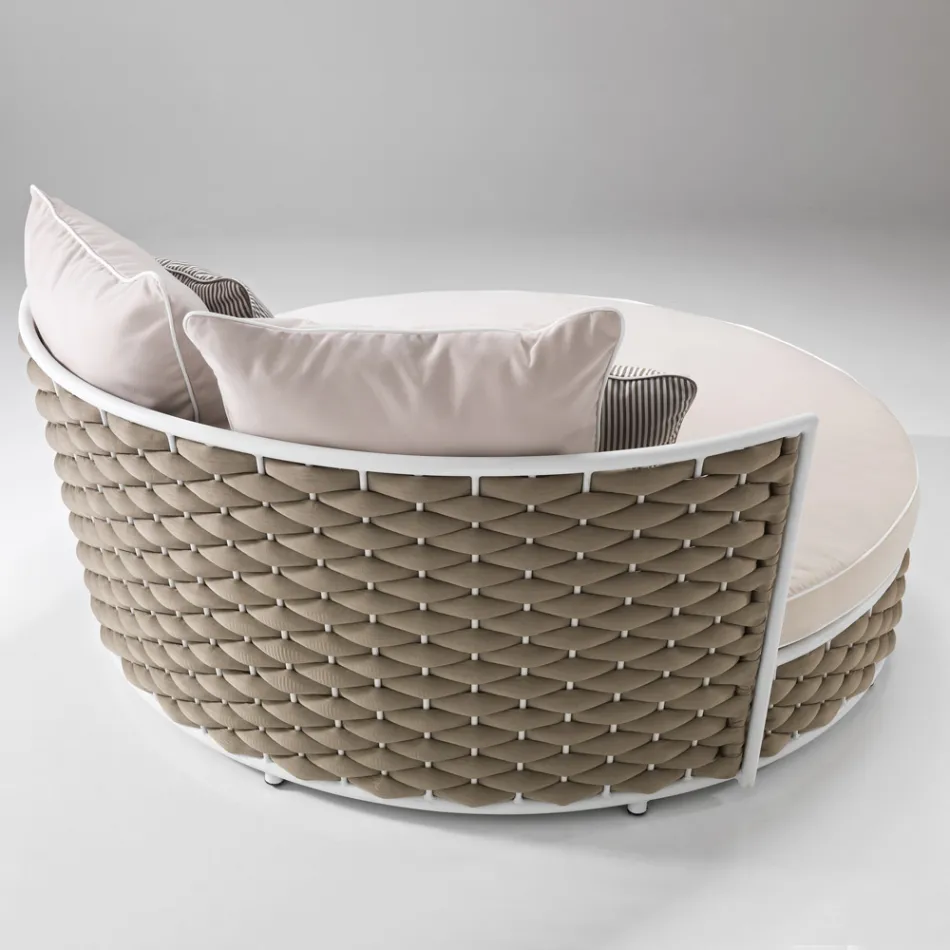 Outdoor Daybed in Aluminium and Hand Woven Fabric - Reda Viadurini