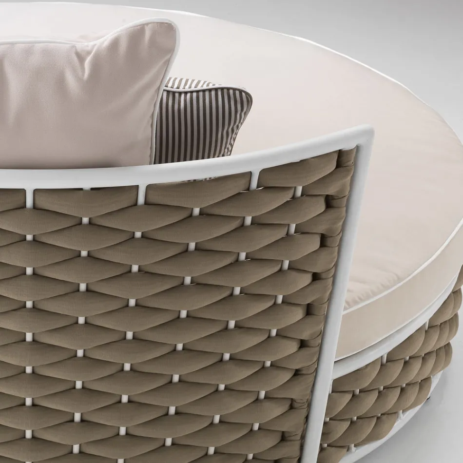 Outdoor Daybed in Aluminium and Hand Woven Fabric - Reda Viadurini