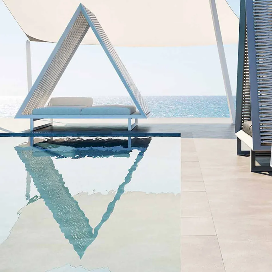 Luxury Garden Daybed in Aluminium and Fabric - Frame Vineyard by Vondom Viadurini