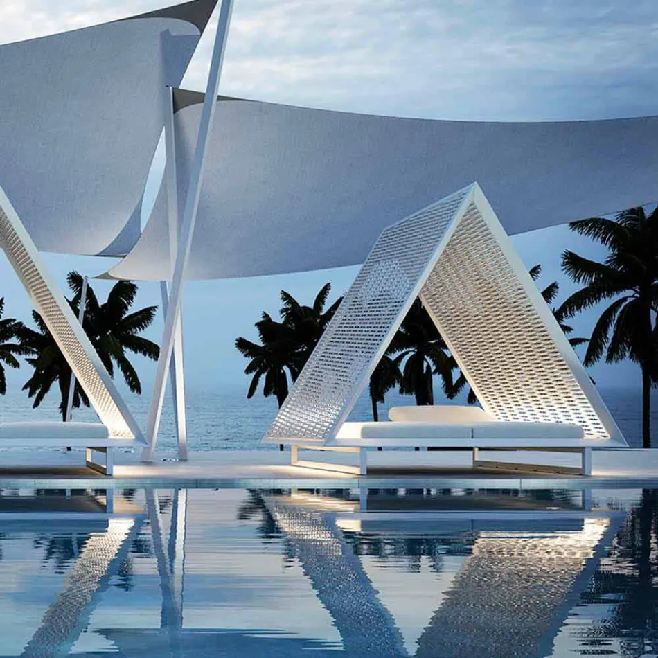 Luxury Garden Daybed in Aluminium and Fabric - Frame Vineyard by Vondom Viadurini