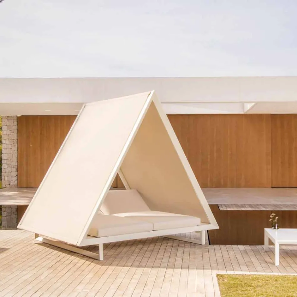 Outdoor Daybed in Aluminium and Luxury Design Fabric - Frame Vineyard by Vondom Viadurini
