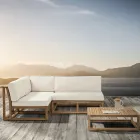 Natural Teak Outdoor Sofa and Cushions - Circe Viadurini
