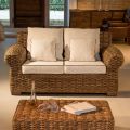 2 or 3 Seater Outdoor Sofa in Abaca with Cushions - Lagertha