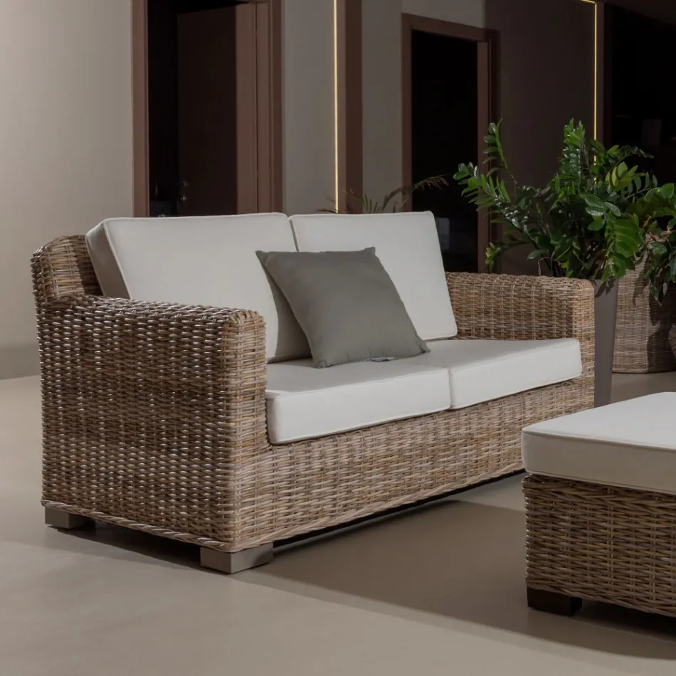 2 or 3 Seater Outdoor Sofa in Grey Kubù with Cushions – Cerys Viadurini