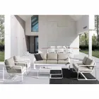 2 Seater Outdoor Sofa in Aluminium with Fabric Cushions - Mirea Viadurini