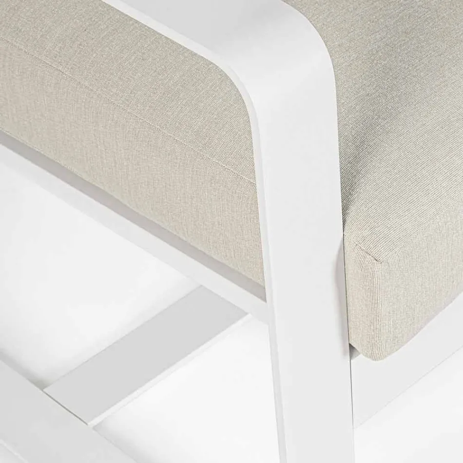 2 Seater Outdoor Sofa in Aluminium with Fabric Cushions - Mirea Viadurini