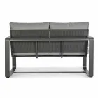 2 Seater Outdoor Sofa in Aluminium with Fabric Cushions - Mirea Viadurini