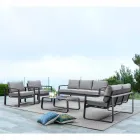 2 Seater Outdoor Sofa in Aluminium with Fabric Cushions - Mirea Viadurini