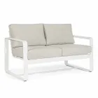 2 Seater Outdoor Sofa in Aluminium with Fabric Cushions - Mirea Viadurini