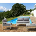 2-Seater Outdoor Sofa in Aluminium and Cushions Covered in Polyester - Avoir Viadurini