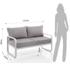 2-Seater Outdoor Sofa in Aluminium and Cushions Covered in Polyester - Avoir Viadurini