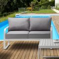 2-Seater Outdoor Sofa in Aluminium and Cushions Covered in Polyester - Avoir