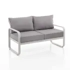 2-Seater Outdoor Sofa in Aluminium and Cushions Covered in Polyester - Avoir Viadurini
