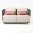2 Seater Outdoor Sofa in Aluminium and Weaving - Eugene Viadurini