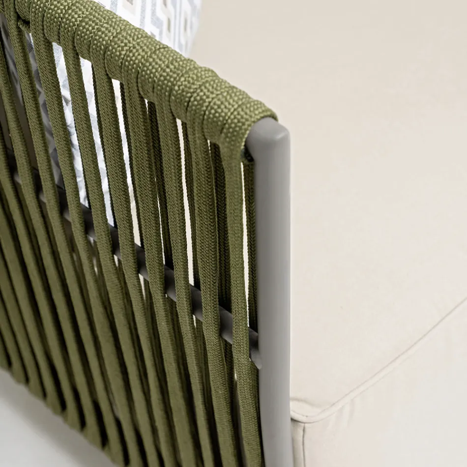 2 Seater Outdoor Sofa in Aluminium and Weaving - Eugene Viadurini