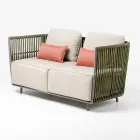 2 Seater Outdoor Sofa in Aluminium and Weaving - Eugene Viadurini