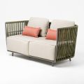 2 Seater Outdoor Sofa in Aluminium and Weaving - Eugene