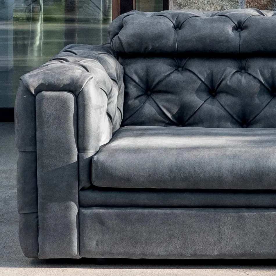 2 Seater Lounge Sofa with Reclining Headrest Made in Italy - Unleashed Viadurini
