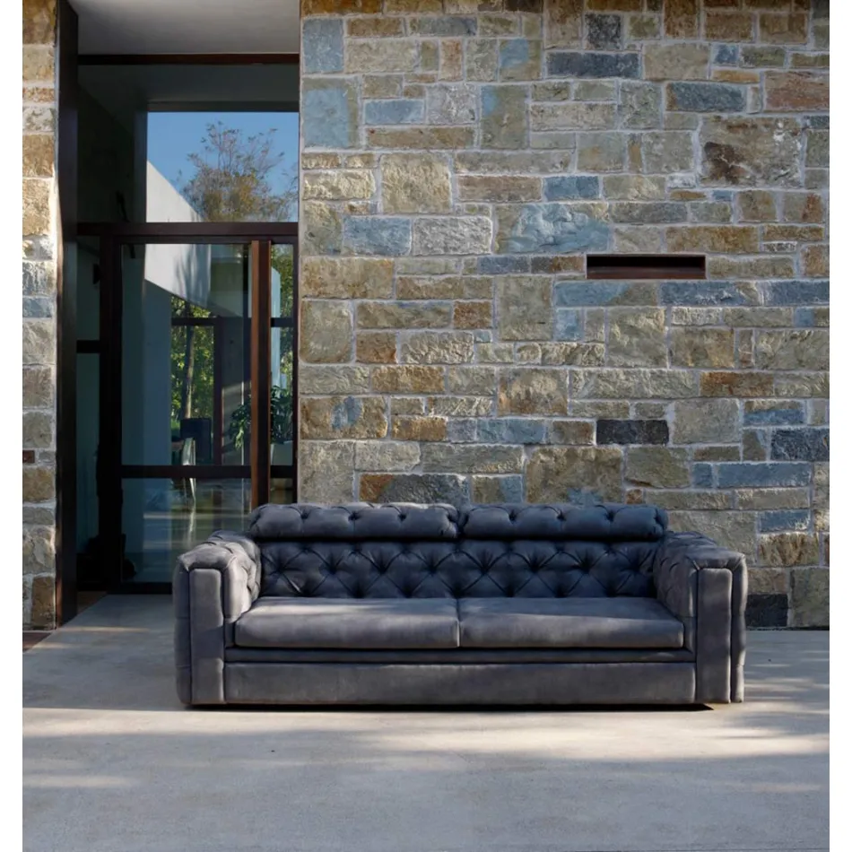 2 Seater Lounge Sofa with Reclining Headrest Made in Italy - Unleashed Viadurini