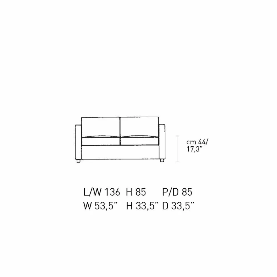2 Seater Sofa Padded and Upholstered in Fine Made in Italy Leather - Centauro Viadurini