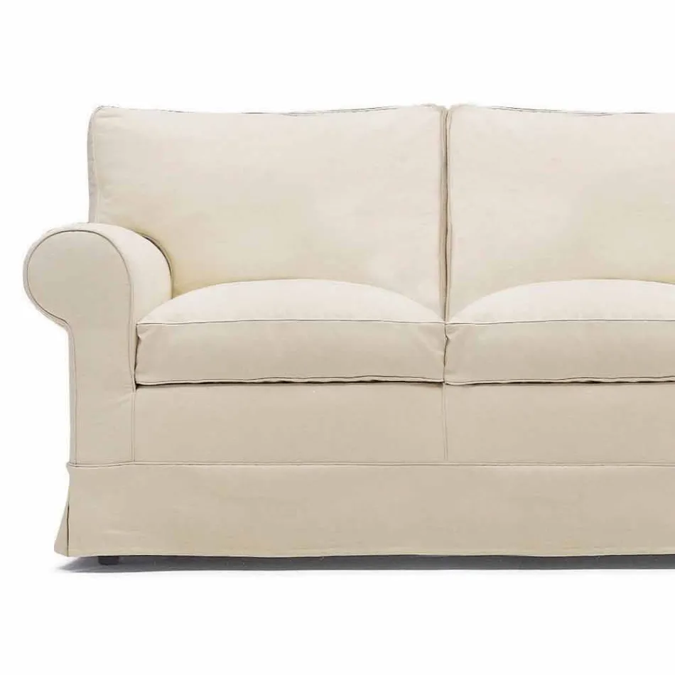 2 Seater Sofa Upholstered and Covered in Fabric Made in Italy - Andromeda Viadurini