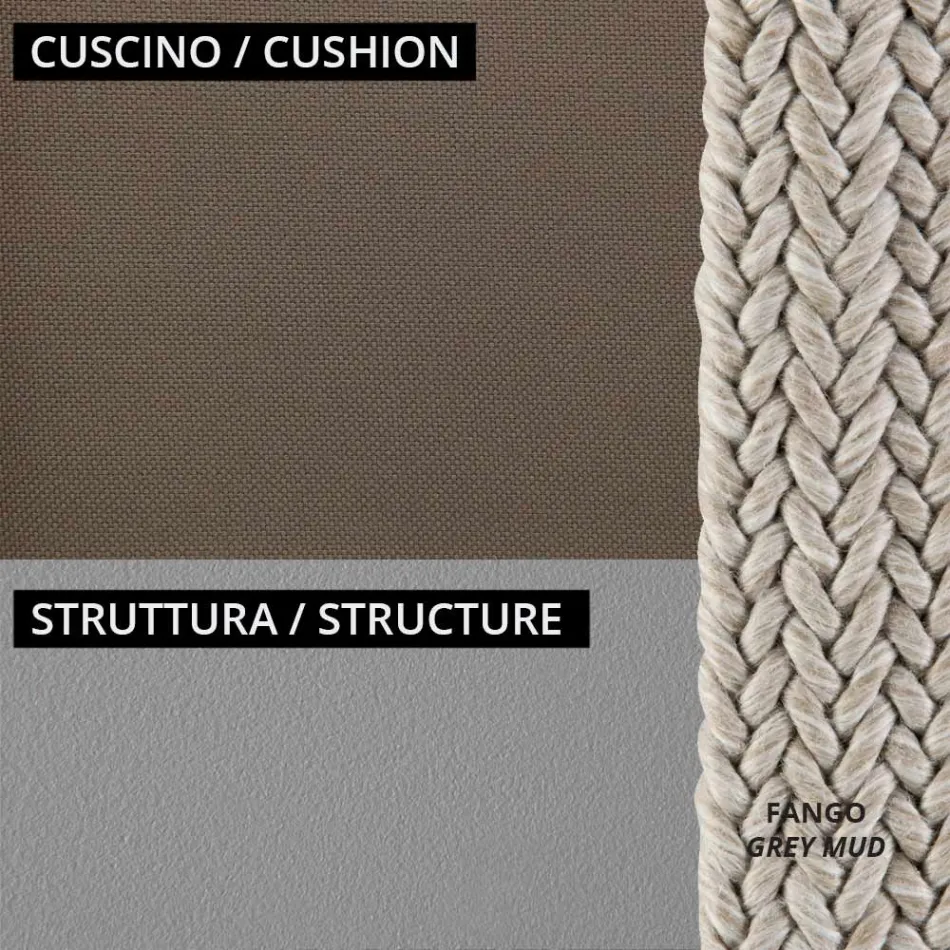 2 Seater Sofa for the Garden with Cushion Included Made in Italy - Prato Viadurini