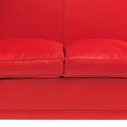 2 Seater Sofa Covered in Leather with Lacquered Feet Made in Italy - Pegolo Viadurini