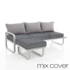 3 Seater Sofa with Outdoor Pouf Supplied with 2 Covers - Partir Viadurini
