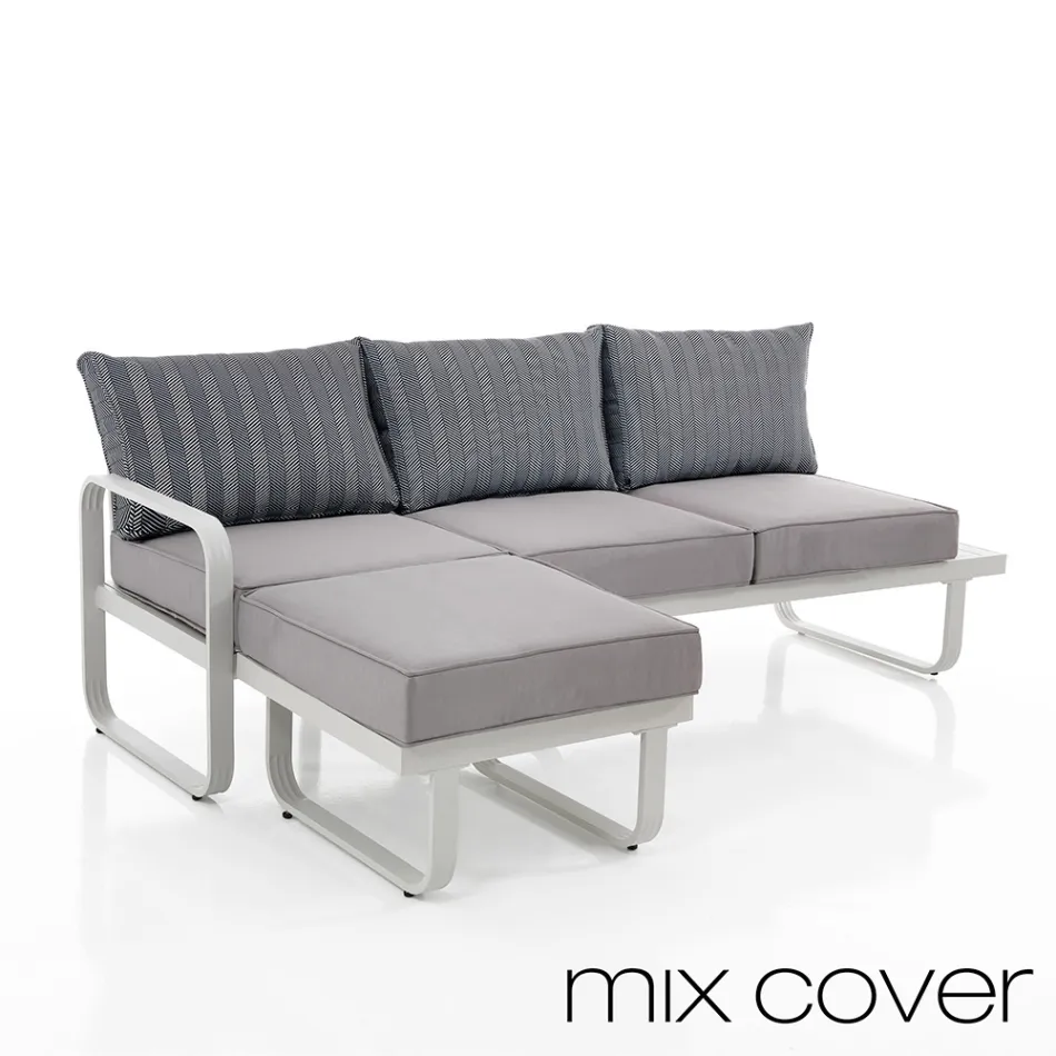 3 Seater Sofa with Outdoor Pouf Supplied with 2 Covers - Partir Viadurini