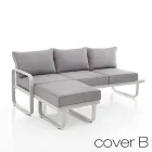 3 Seater Sofa with Outdoor Pouf Supplied with 2 Covers - Partir Viadurini