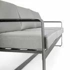 3 Seater Outdoor Sofa with Back Cushions and Seat in Fabric - Mirea Viadurini