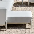 3 Seater Outdoor Sofa in Aluminium with Pouf and Chaise Longue - Filomena Viadurini