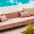 3 Seater Outdoor Sofa in Aluminium with Pouf and Chaise Longue - Filomena Viadurini