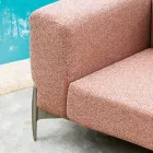 3 Seater Outdoor Sofa in Aluminium with Pouf and Chaise Longue - Filomena Viadurini