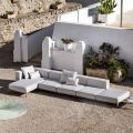 3 Seater Outdoor Sofa in Aluminium with Pouf and Chaise Longue - Filomena